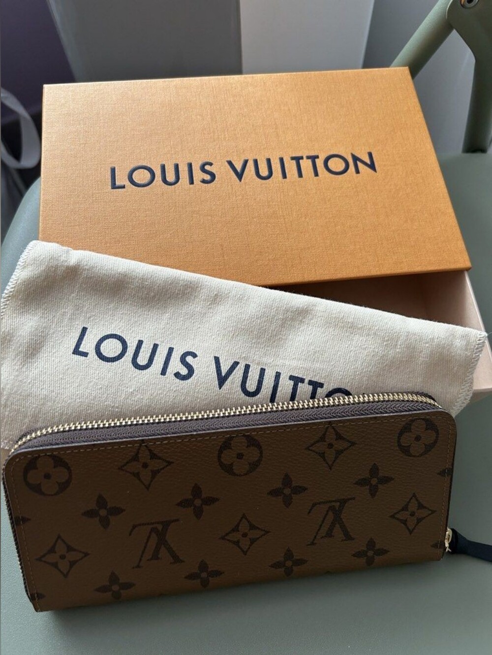 Louis Vuitton Monogram Reverse Canvas Zip Clémence Wallet